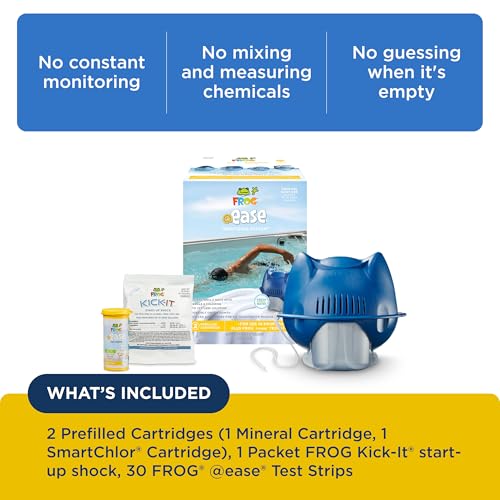 FROG @Ease Floating System for Swim Spas with 1 Pack of FROG Kick-It - Quick & Easy Self-Regulating Swim Spa Sanitizer - Swim Spa Maintenance System with Sanitizing Minerals & SmartChlor Technology