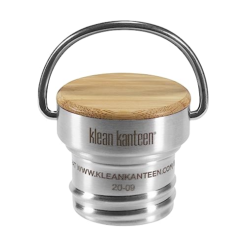Klean Kanteen Classic Bamboo Cap - Stainless Steel Water Bottle Lid - Made with Sustainably Sourced Bamboo - Brushed Stainless Steel - BPA Free