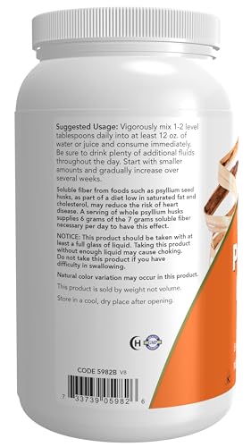 NOW Foods Supplements, Whole Psyllium Husks, Non-GMO Project Verified, Soluble Fiber, 24-Ounce
