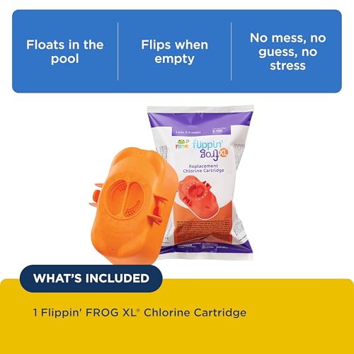 FROG Replacement Chlorine Cartridge for use with Flippin FROG XL Floating Sanitizer System - Prefilled Cartridges Support Easy Pool Maintenance and Cleaner & Clearer Water - 1 Pack