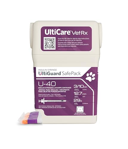 UltiCare VetRx U-40 UltiGuard Safe Pack Pet Insulin Syringes (29g 3/10cc 1/2")