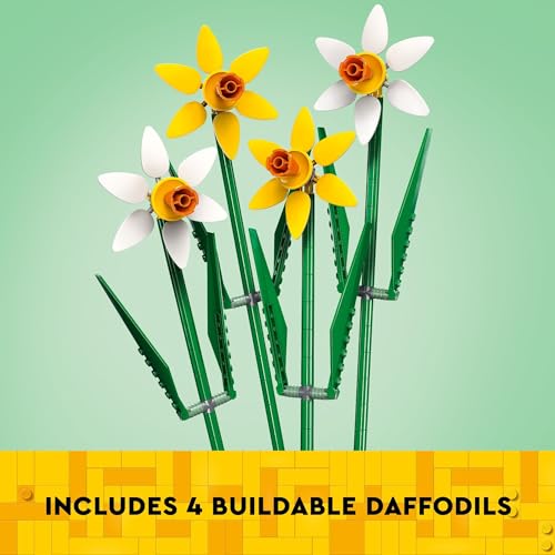 LEGO Daffodils - Building Toy for Kids, Girls and Boys, Ages 8+ - Birthday Gift for Kids - Artificial Daffodil for Bedroom Decor and Display - 40747