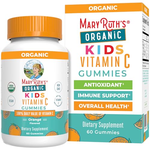MaryRuth Organics Kids Vitamin C Gummies | Supplement for Immune Support & Overall Health | Vitamin C for Kids Ages 4+ | USDA Organic | Vegan | Non-GMO | 60 Servings