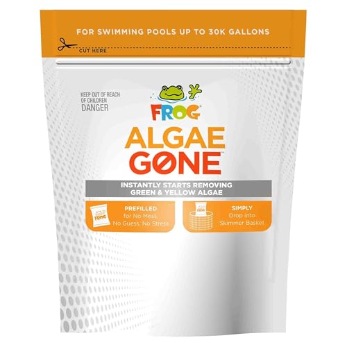 FROG Algae Gone - Dry Formula Algaecide Removes Green and Yellow Algae for Pools up to 30,000 Gallons - Pool Maintenance & Treatment - 3 Pods