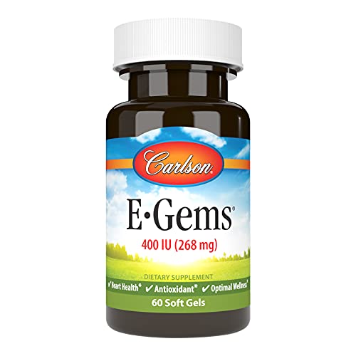 Carlson Labs E-Gems Natural Vitamin E, 400 IU, 60 Softgels