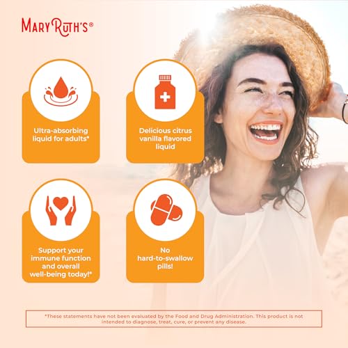 MaryRuth Organics Liposomal Vitamin C | Immune Support Supplement | Megadose Vitamin C Supplement 500mg | Skin Care | Liquid Vitamin C | Vitamin E | Vegan | Non GMO | 30 Servings