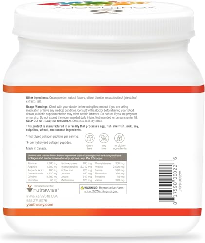 Youtheory Collagen Powder - Premium Collagen Supplement with Vitamin C & Biotin - Healthy Hair, Skin, Nails & Joints - Hydrolyzed & Highly Absorbable - Dairy, Soy & Gluten Free - Citrus Twist - 20 oz