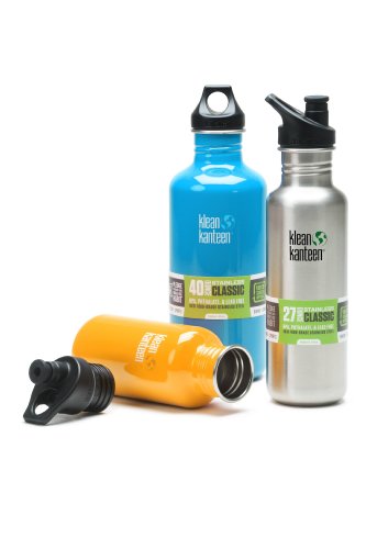 Klean Kanteen Stainless Steel Bottle with 3.0 Sport Cap (Channel Island, 18-Ounce)