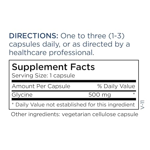 Metabolic Maintenance Glycine 500 mg Capsules - Pure Glycine Supplement for Sleep, Calm, and Liver Detox Support, Amino Acid Supplement for Women and Men - 240 Capsules