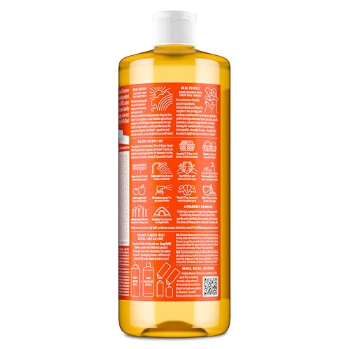 Dr. Bronner's Magic Soap-Pure-Castile Liquid Soap (Tea Tree, 32 ounce, 2-Pack)-Regenerative Organic Certified Oils, 18-in-1 Uses: Body, Hair, Laundry, Pets & Dishes, Concentrated, Vegan, Non-GMO