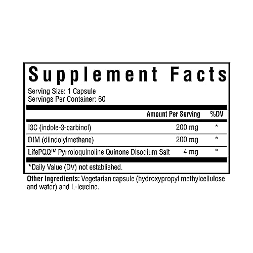Seeking Health DIM + I3C, 400 mg Supplement, Supports Healthy Hormone Metabolism and Estrogen Balance for Women, Mood Support, Vegetarian (60 Capsules)*