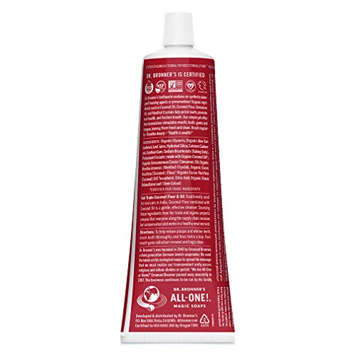 Dr. Bronners All-One Toothpaste Anise, 5 oz, 3-Pack Fluoride-Free Toothpaste for Adults, SLS-Free, 70% Organic & Natural Ingredients, Vegan, Helps Freshen Breath, Reduce Plaque, Whiten Teeth
