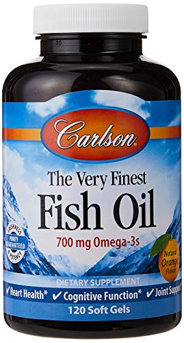 Carlson The Very Finest Fish Oil Orange 120 + 30 Softgels, 700 mg (May be Chewed)