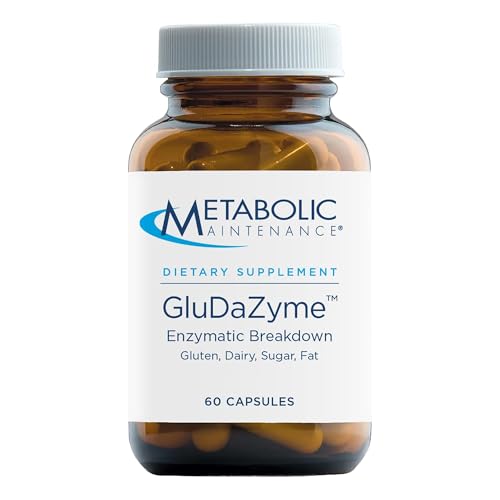 Metabolic Maintenance GluDaZyme - Digestive Enzymes for Women + Men for Gut Health, Bloating, Enzymes for Digestion of Gluten, Dairy, Carbohydrate + Protein w/Lactase, Amylase, Lipase - 60 Capsules