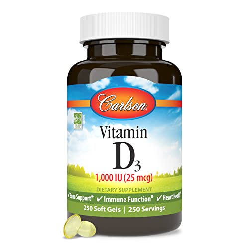 Carlson Vitamin D3, 1000 IU, 250 Softgels