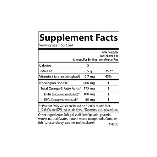 Carlson - Kid's Chewable DHA, 100 mg DHA, Brain Health, Vision Function, Growth & Development, Orange, 180 Chewable Softgels