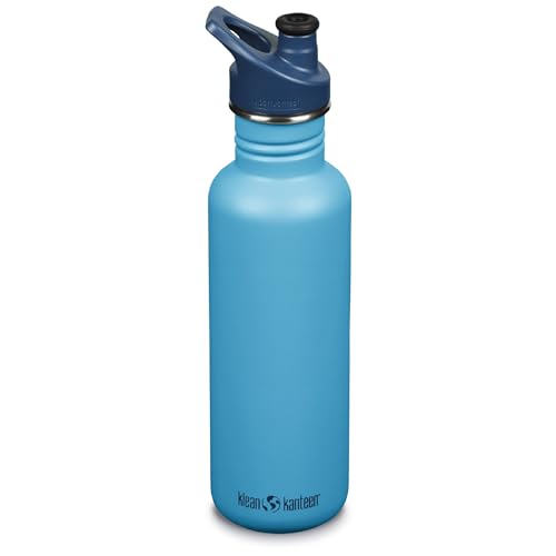 Klean Kanteen Classic Water Bottle with Sport Cap - Reusable Water Bottle for Hiking, Biking & Gym - Dishwasher-Safe & BPA-Free - Hawaiian Ocean, 27 oz