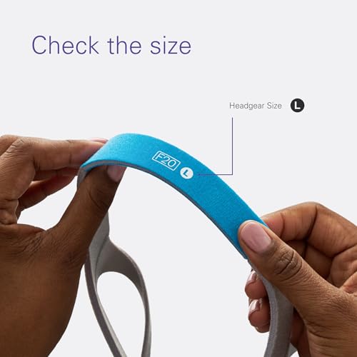 ResMed AirFit/AirTouch F20 Headgear - Replacement CPAP Headgear - Frame System & Full Face Cushion Not Included - Premium CPAP Accessories - Large, Blue