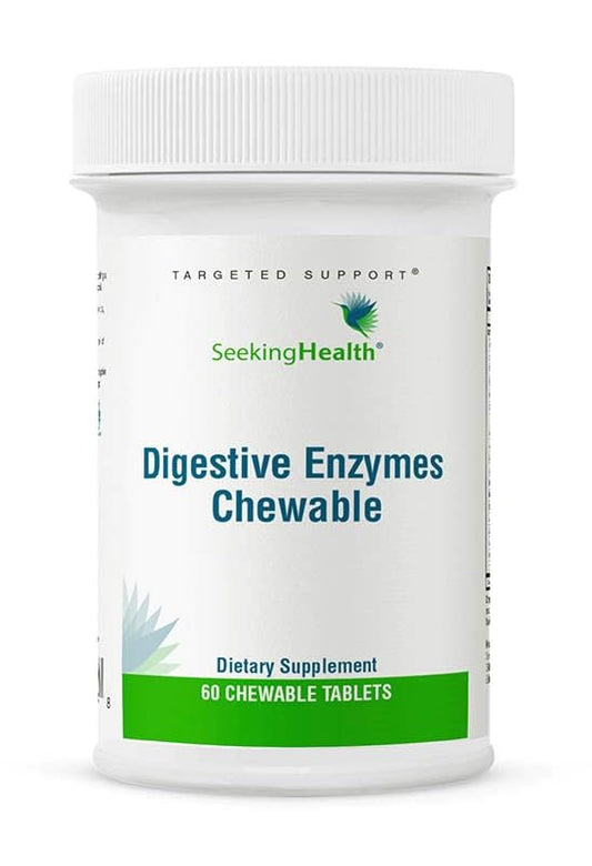 Seeking Health Digestive Enzymes Chewable, Vegan and Vegetarian Enzymatic Supplement to Support Healthy Digestion and Digestive Comfort with Amylase, Protease, and Lipase (60 Tablets)*