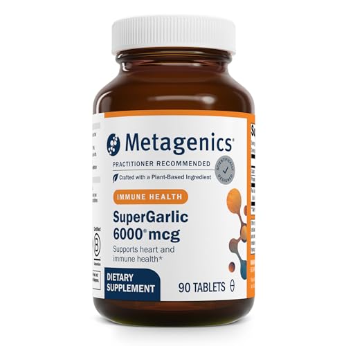Metagenics SuperGarlic 6000 - Super Concentrated 6000 mcg Allicin - Supports Heart Health & Immune System* - Allicin Garlic Supplement - Non-GMO & Vegetarian - 90 Tablets