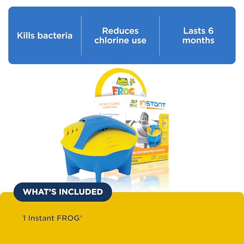 FROG Instant FROG for Pools - Prefilled Sanitizing Mineral Dispenser for Pools Up to 25,000 Gallons - Extends Chlorine Effectiveness for Easy Pool Treatment & Water Maintenance