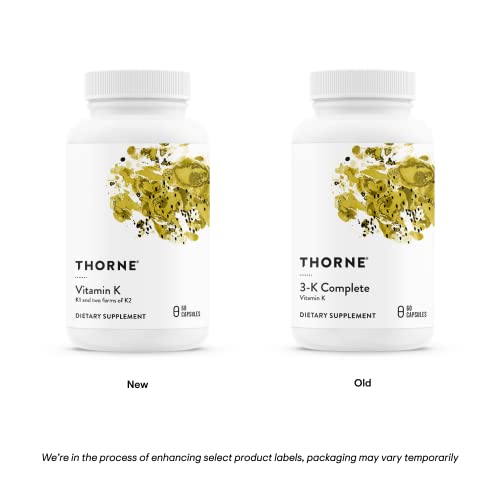 THORNE - Vitamin K (Formerly 3-K Complete) - Vitamins K1 and K2 (as MK-4 and MK-7) - Supports Strong Bones* - 60 Capsules