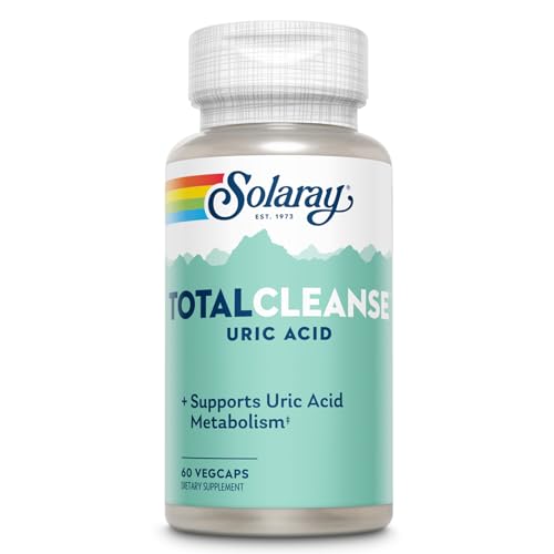 Solaray Total Cleanse Uric Acid - Joint Health Supplement - Powerful Joint Support and Uric Acid Cleanse with Tart Cherry Extract, Celery Seed, Turmeric Extract - 60-Day Guarantee, 30 Serv, 60 VegCaps