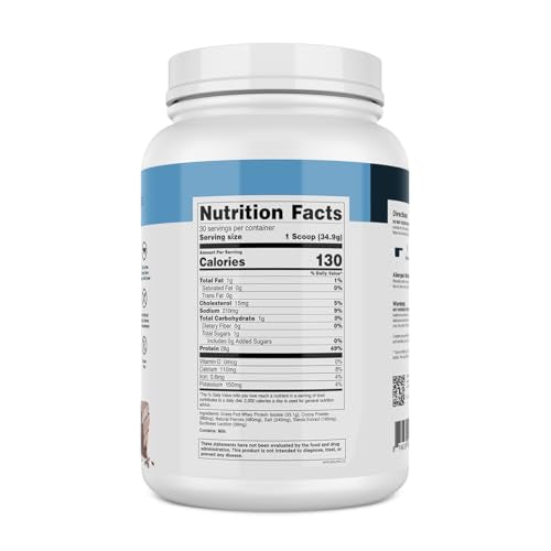 Transparent Labs Grass-Fed Whey Protein Isolate - Naturally Flavored, Gluten Free Whey Protein Powder with 28g of Protein per Serving & 9 Amino Acids - 30 Servings, Milk Chocolate