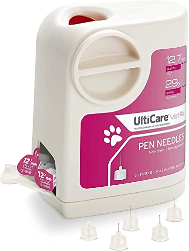 UltiCare VetRx UltiGuard Safe Pack Pet Pen Needles and Sharps Container 12.7mm (1/2”) 29G 100ct