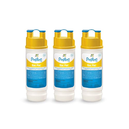 FROG Bac Pac Replacement Chlorine Cartridges for use with Pool FROG Model 5400 and 6100 Cyclers - Prefilled for Easy & Convenient Pool Sanitizing & Water Care - 3 Pack