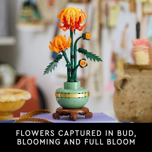 LEGO Botanicals Chrysanthemum Building Set for Adults Ages 18+ - Artificial Flower for Dinner Table Centerpieces & Decoration - Gift for Birthdays - 10368
