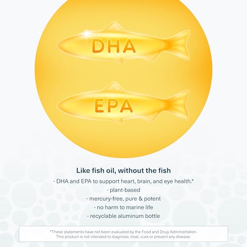 Youtheory Ocean-Friendly Omega - Vegan Algae Omega 3 Softgel - with EPA & DHA - Heart, Eye & Brain Health - Recyclable Aluminum Container - Gluten, Soy & Dairy Free - 60 Softgels