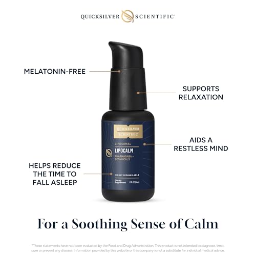 Quicksilver Scientific LipoCalm - Liposomal GABA with Herbs for Relaxation Support - Chamomile, Passionflower Herb & Skullcap Supplement for Peace of Mind & Sleep Calm Support (1.7oz / 50ml)