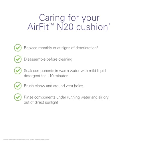 ResMed AirFit N20 Cushion - Nasal CPAP Mask Cushion Replacement - InfinitySeal Design - Soft Silicone - CPAP Accessories - Large