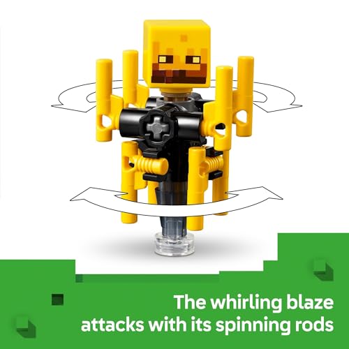 LEGO Minecraft The Nether Lava Battle Toy and Playset - Building Minecraft Toy for Kids, Ages 6+ - Alex, Wither Skeleton, Blaze and Strider Figures for Pretend Play - Gift Idea for Birthdays - 21266