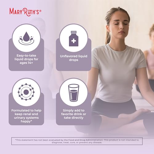 MaryRuth Organics Herbal Supplement Drops | Support Renal & Urinary Systems | Juniper Berry | Cleavers | Dandelion | Hawthorn | Horsetail & Chanca Piedra | Vegan | Non-GMO | 1 Fl Oz