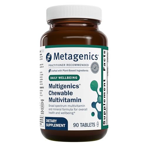 Metagenics Multigenics Chewable Multivitamin - Optimum Multiple Vitamin/Mineral Formula Orange-Flavored Chewable - 90 Servings