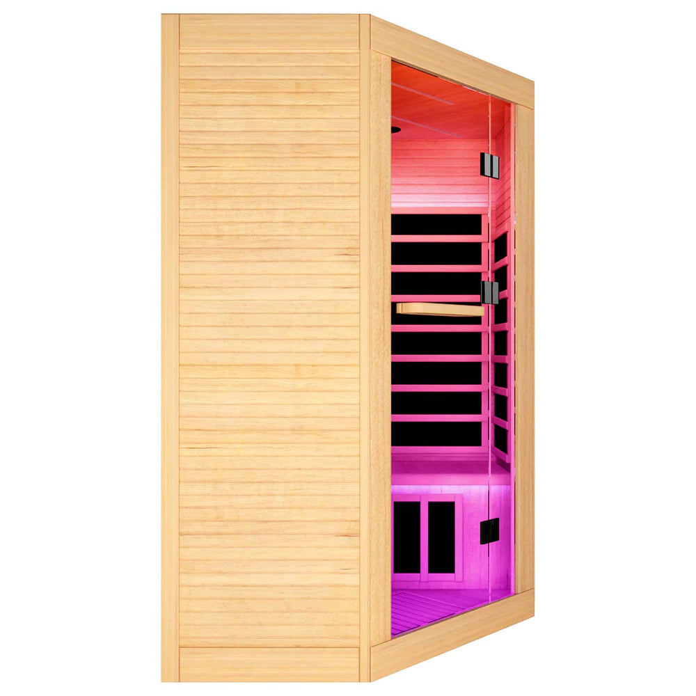 Outexer HK3 Indoor 2–3 Person Corner Infrared Sauna | Hemlock
