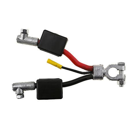 4-12 ga 4" Dual Leads 1 Red 1 Black Pinch Bolt Top Post Replace Battery Cable End
