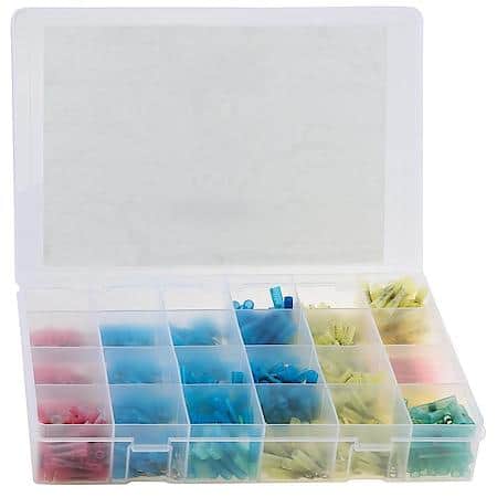 650 Piece Nylon Crimp Solderless Heat Shrink Terminal Kit with Out Crimp Tool