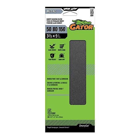 3-2/3" x 9" Clamp-On Emery 1/3 Sanding Sheets, Assorted Grit, 5 Pack