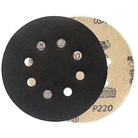 5" 8-Hole Hook and Loop Ceramic Sanding Discs, 220 Grit, 10 Pack