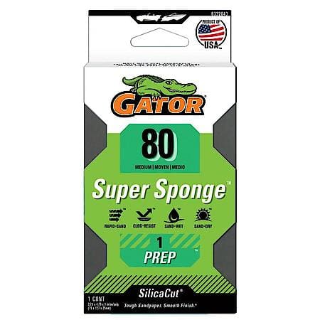 3" x 5" x 1" Waterproof Sanding Sponge, 80 Grit, 1 Pack