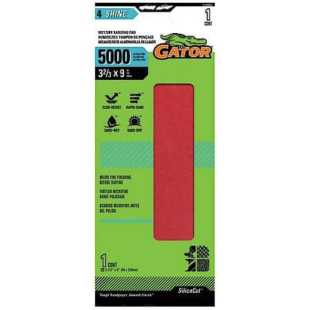 3-2/3" X 9" Hook And Loop Sanding Pad, 5000 Grit, 1 Pad