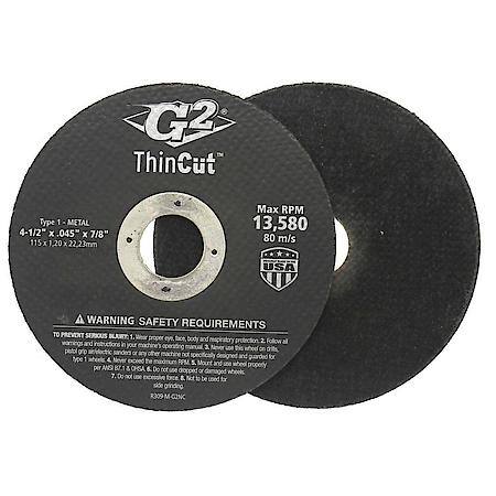 4-1/2" x .040" x 7/8" Type 01/41 Metal Cut-Off Wheel, 2 Pack