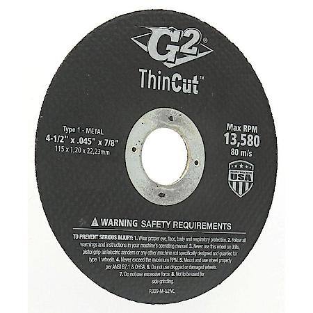 4-1/2" x .040" x 7/8" Type 01/41 Metal Cut-Off Wheel, 2 Pack