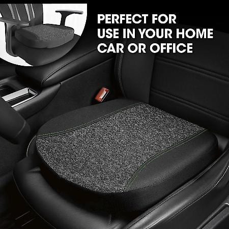 Car & SUV & Truck Seat Cushion, Black and Grey, Jersey and Bamboo Charcoal Memory Foam, Breathable