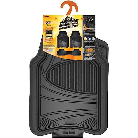 3-Piece Black All-Season Floor Mats, Trim to Fit
