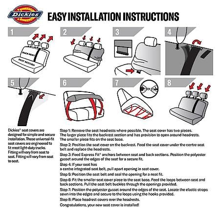 3-Piece Black Arlington Truck Seat Covers, Contoured Fit
