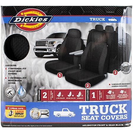 3-Piece Black Arlington Truck Seat Covers, Contoured Fit